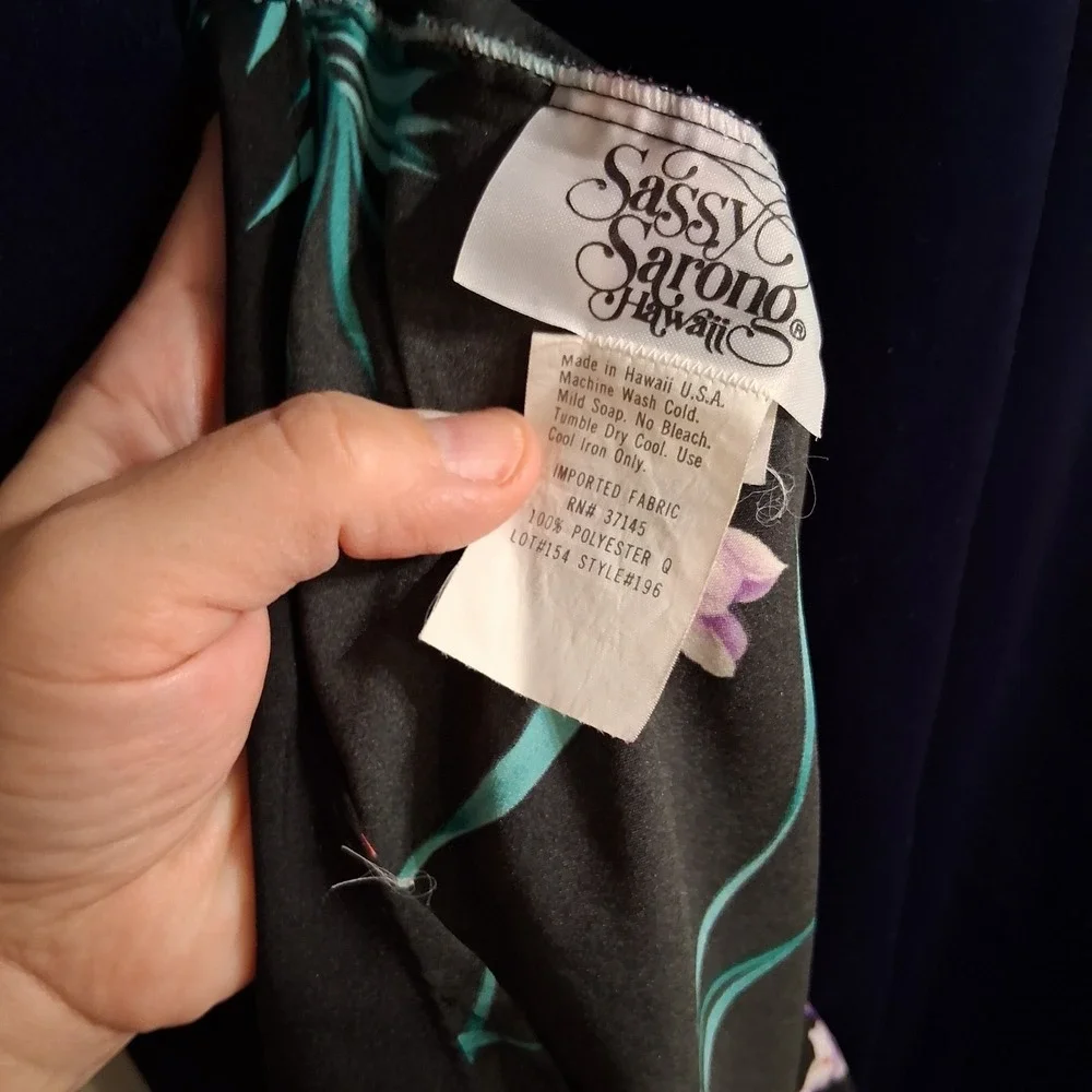 Vintage Tropical Floral‎ Sarong Beachy Cruise USA Hawaiian L EUC